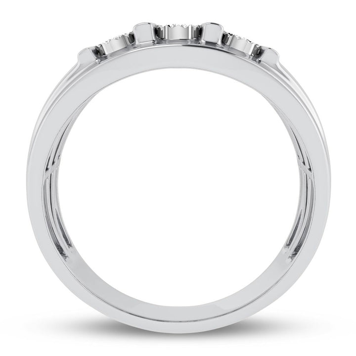 10K White Gold Lab Diamond Mens Statement Ring