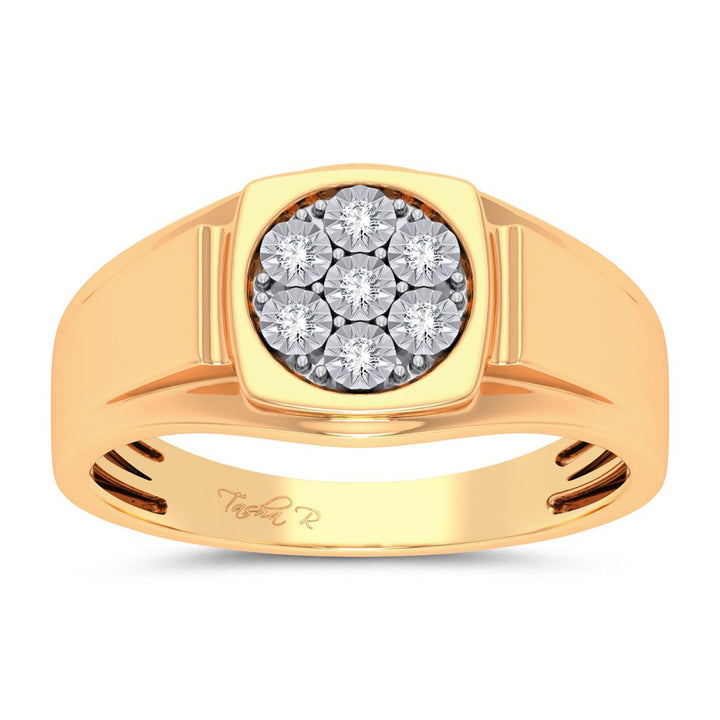 10K Yellow Gold Lab Diamond Mens Statement Ring