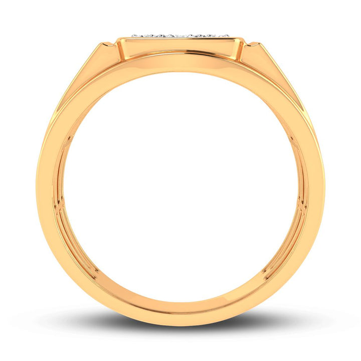 10K Yellow Gold Lab Diamond Mens Statement Ring