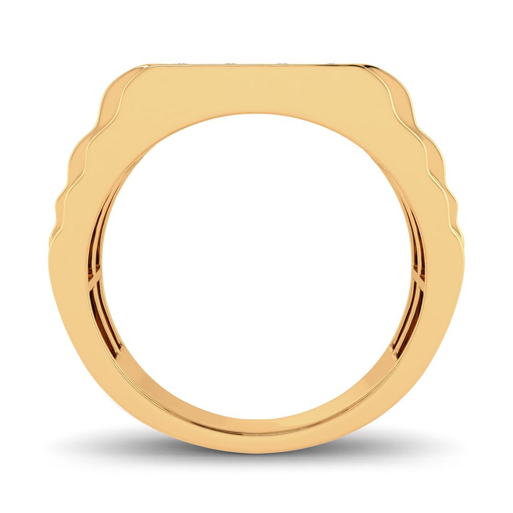 10K Yellow Gold Mens Lab Diamond Masculine Band Ring