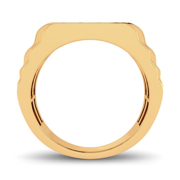 10K Yellow Gold Mens Lab Diamond Masculine Band Ring