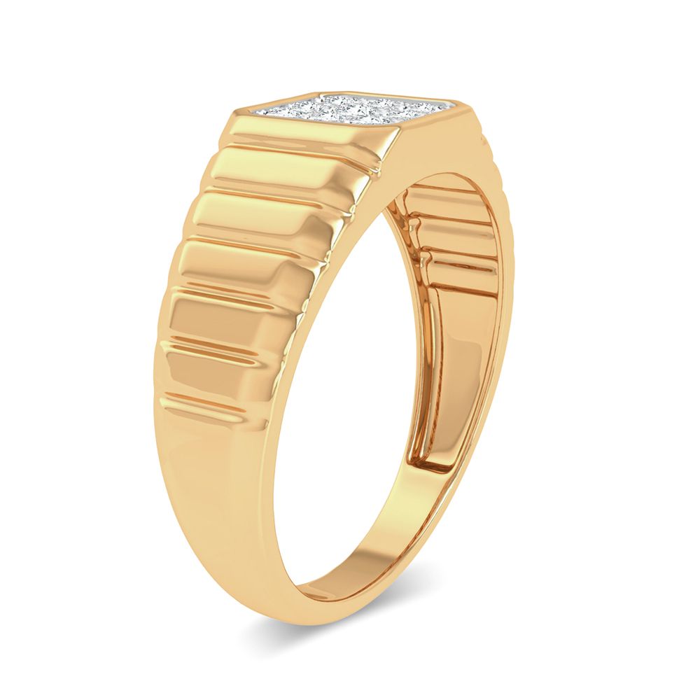 10K Yellow Gold Mens Lab Diamond Masculine Band Ring