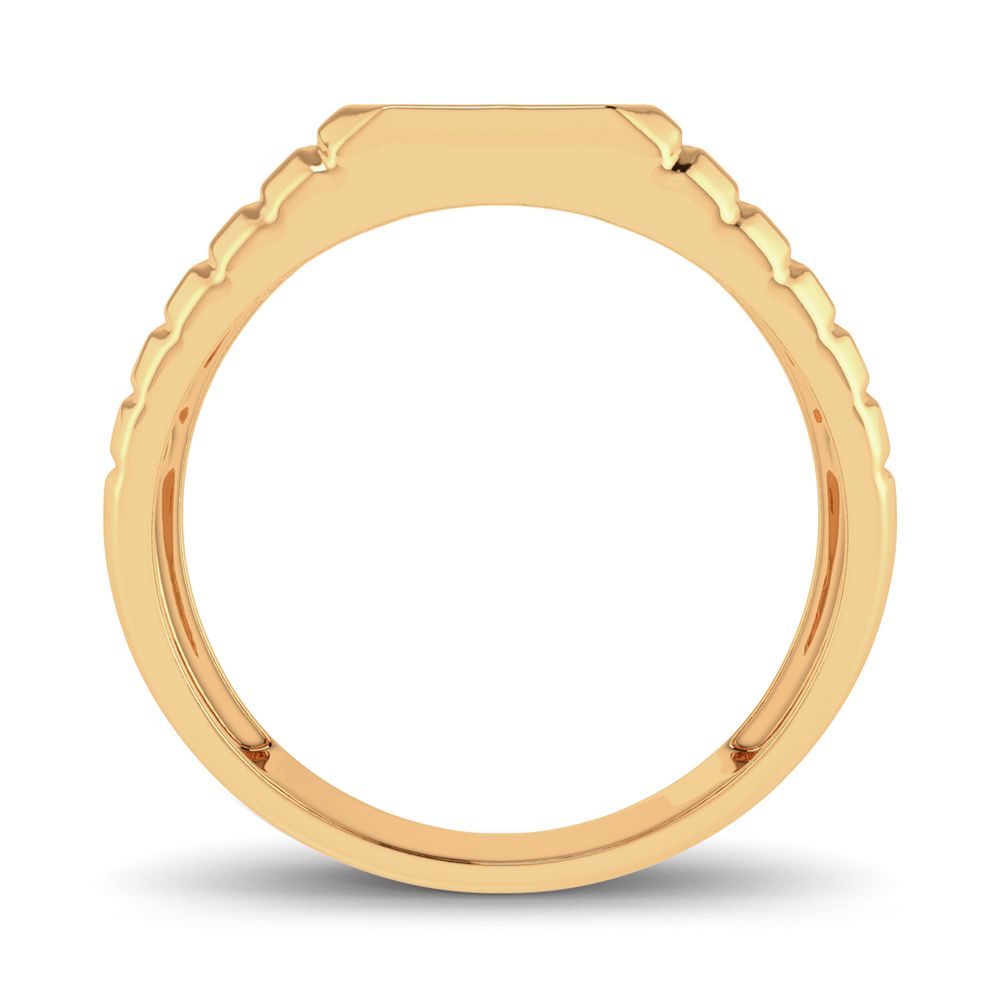 10K Yellow Gold Mens Lab Diamond Masculine Band Ring