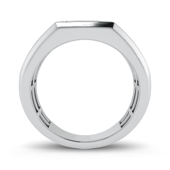 Modern 10K White Gold 0.20ct Lab Diamond Mens Ring