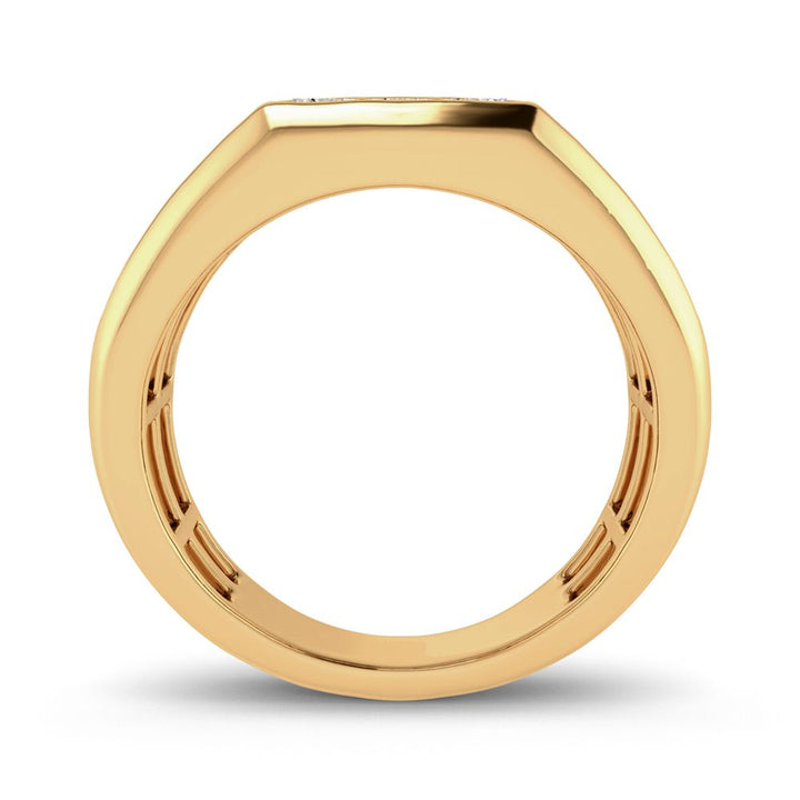 10K Yellow Gold Lab Diamond Mens Statement Ring