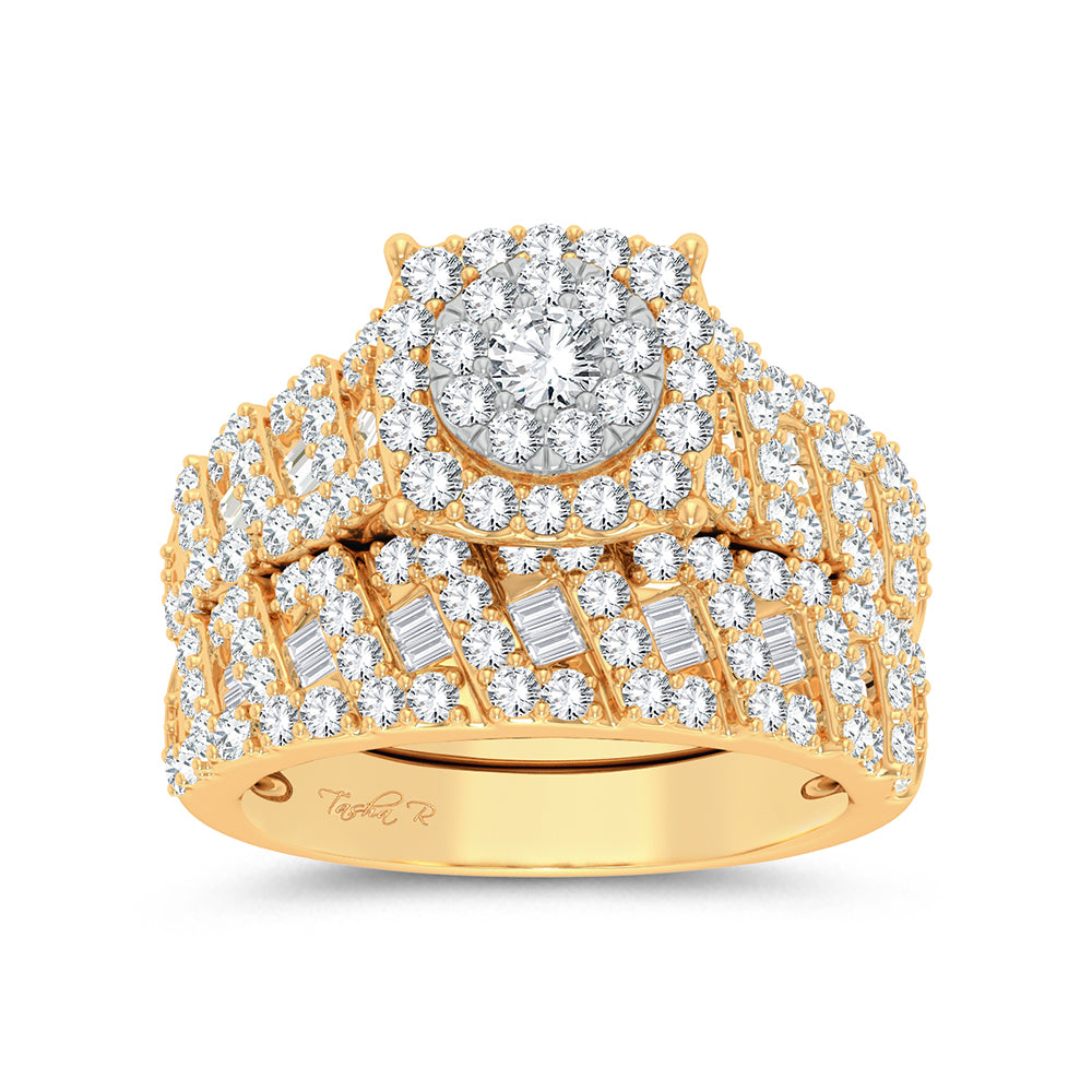 14k Yellow Gold 3ct Lab Diamond Womens Bridal Trio Set