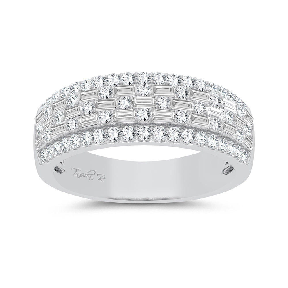 Luminous 14k White Gold 3ct Lab Diamond Trio Wedding Set