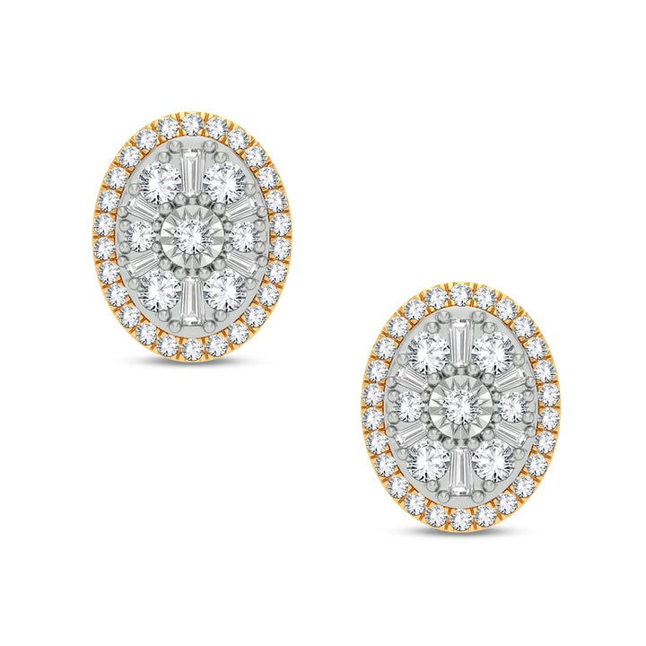Romantic 14k Yellow Gold Lab Diamond Stud Earrings for Her