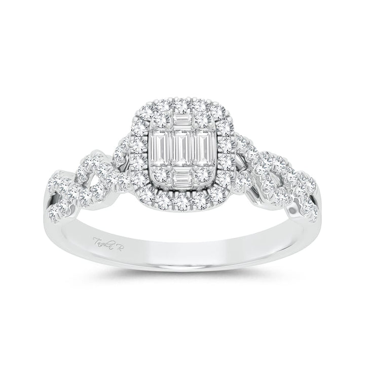 Valentines 14k White Gold 0.50ct Lab Diamond Fashion Ring