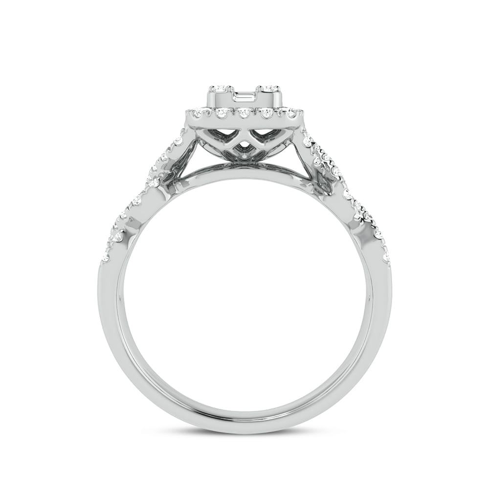 Valentines 14k White Gold 0.50ct Lab Diamond Fashion Ring