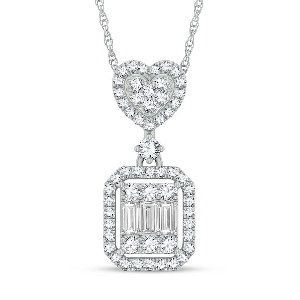 Chic 10k White Gold 0.35ct Lab Diamond Womens Pendant
