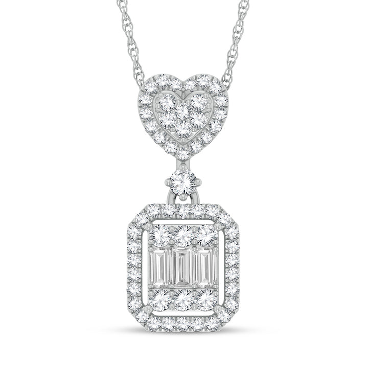 Chic 10k White Gold 0.35ct Lab Diamond Womens Pendant