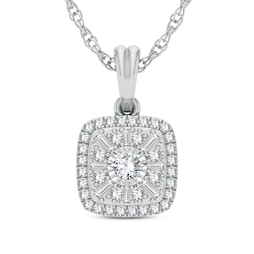 Chic 14k White Gold Lab Grown Diamond Womens Pendant
