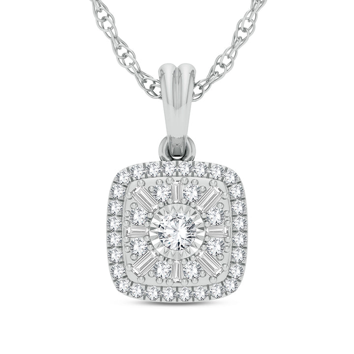 Chic 14k White Gold Lab Grown Diamond Womens Pendant