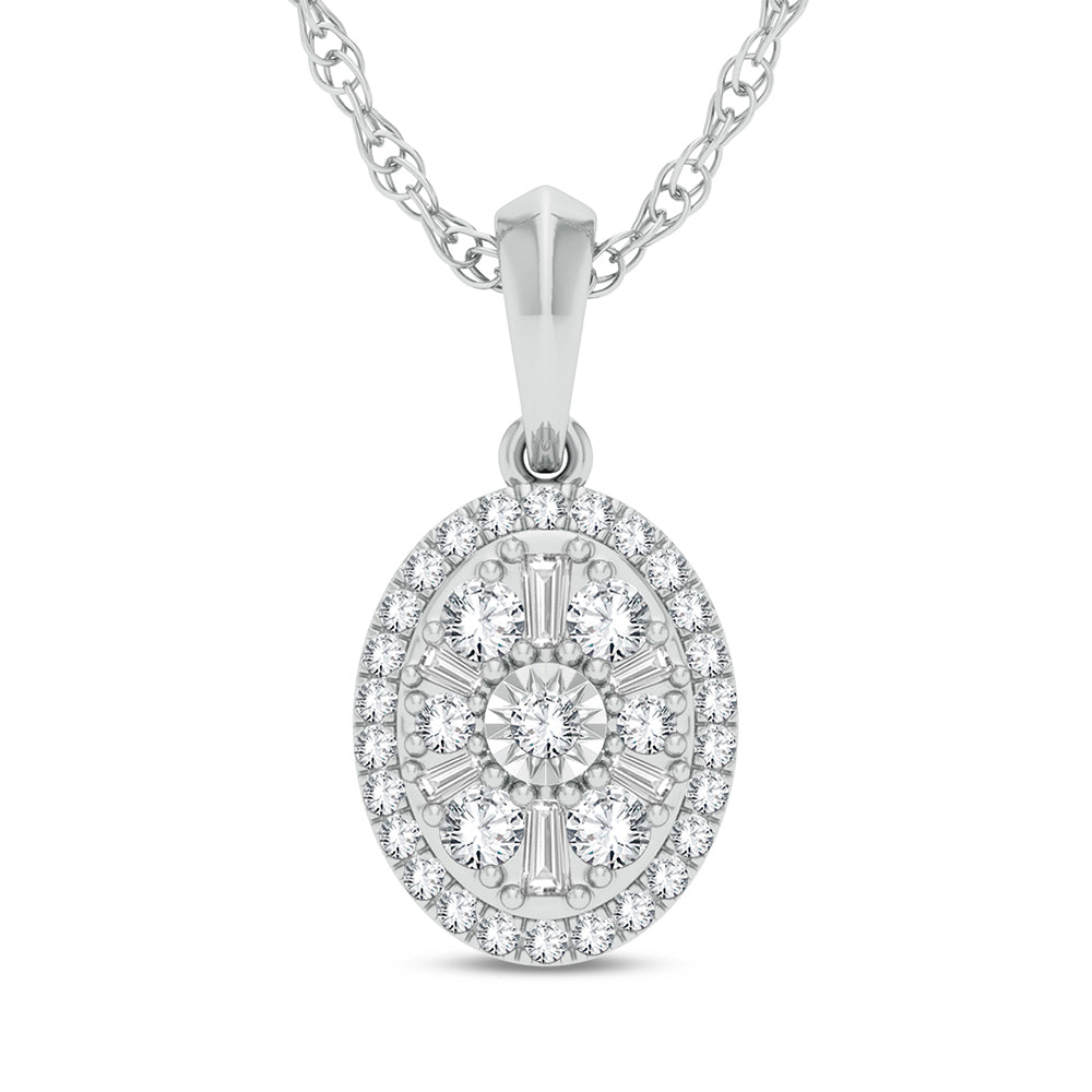 Chic 14k White Gold Lab Grown Diamond Womens Pendant