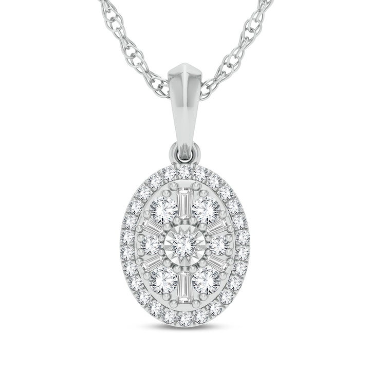 Chic 14k White Gold Lab Grown Diamond Womens Pendant