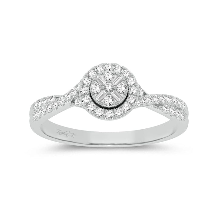 10k White Gold Lab Diamond Promise Ring for Her