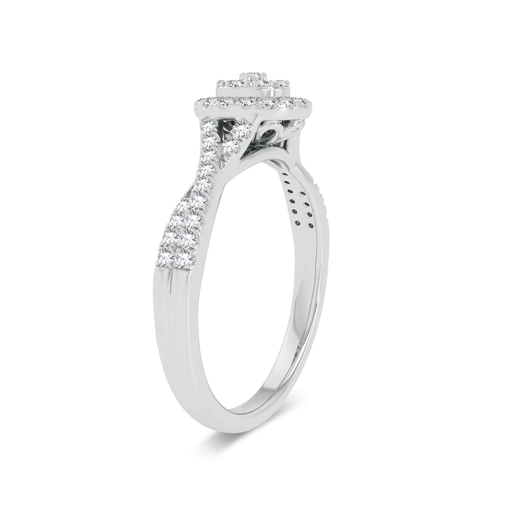 10k White Gold Lab Diamond Promise Ring for Her