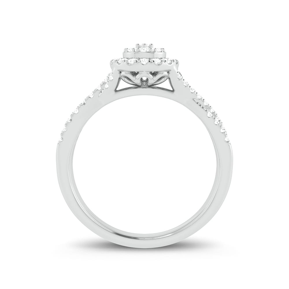 10k White Gold Lab Diamond Promise Ring for Her