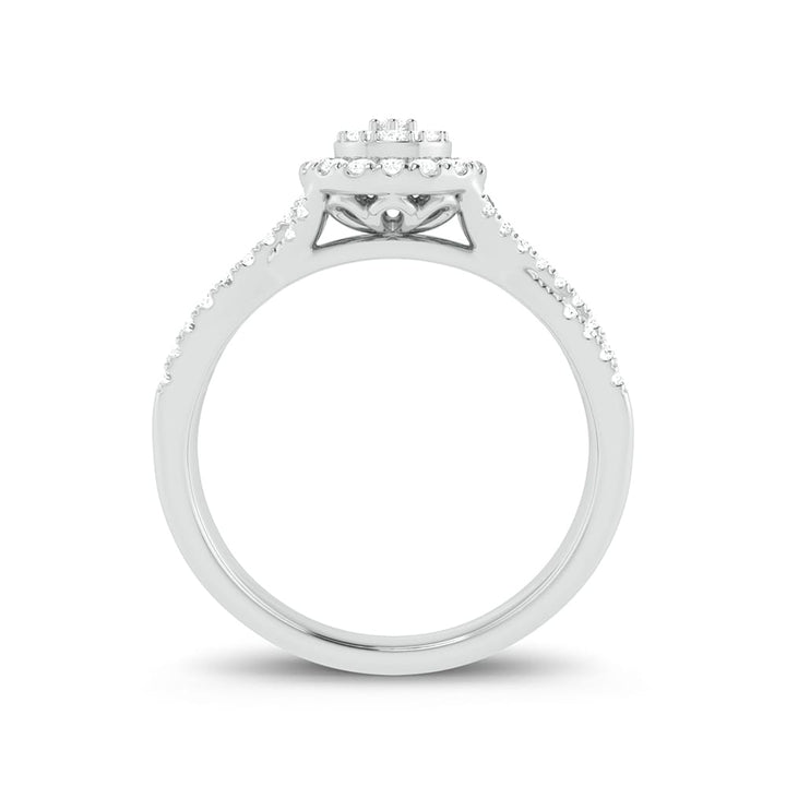 10k White Gold Lab Diamond Promise Ring for Her