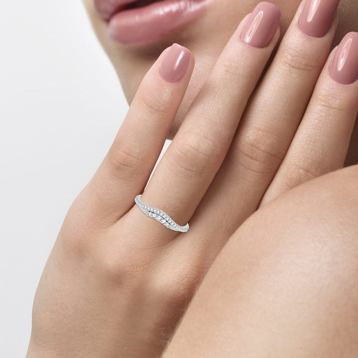 Chic 10k White Gold 0.25ct Lab Diamond Ring Enhancer