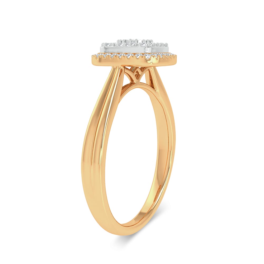 Romantic 14k Yellow Gold Lab Diamond Fashion Ring for Her