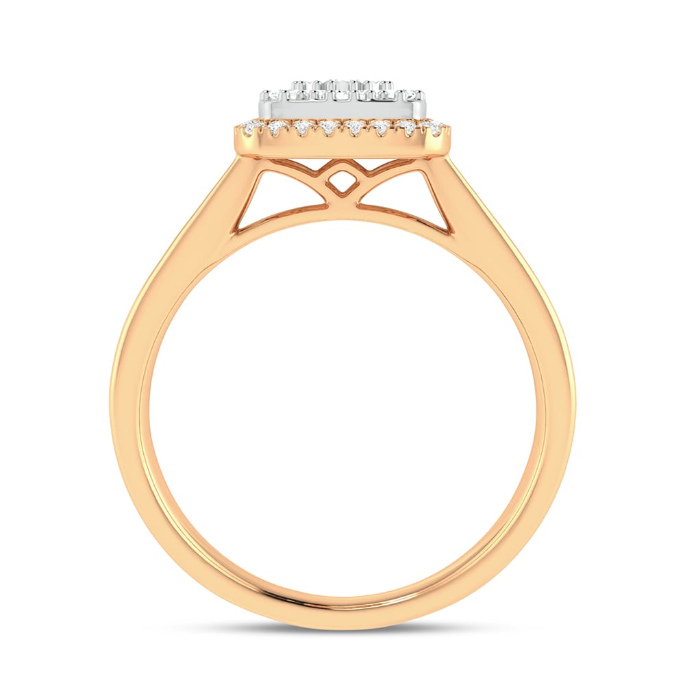 Romantic 14k Yellow Gold Lab Diamond Fashion Ring for Her