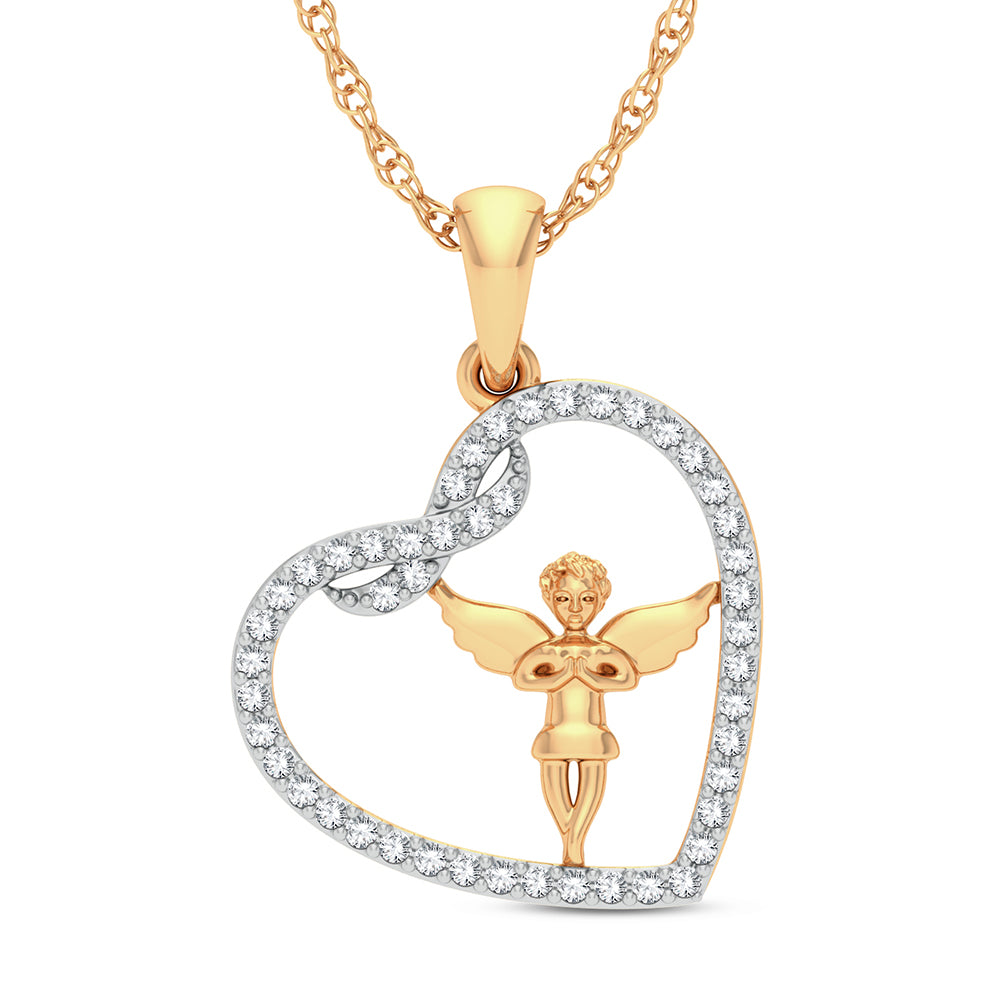 10k Yellow Gold Lab Diamond Womens Pendant Charm