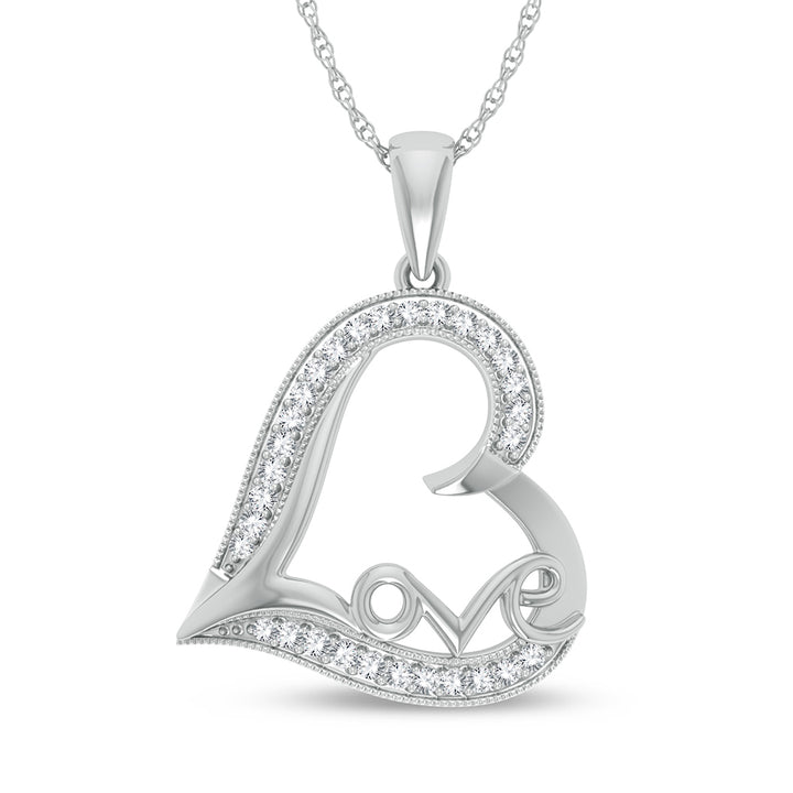 Chic 10k White Gold 0.20ct Lab Diamond Pendant for Her