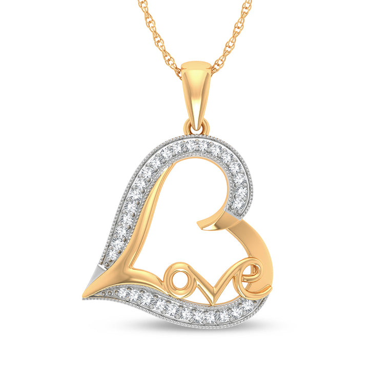10k Yellow Gold Lab Diamond Womens Pendant Necklace