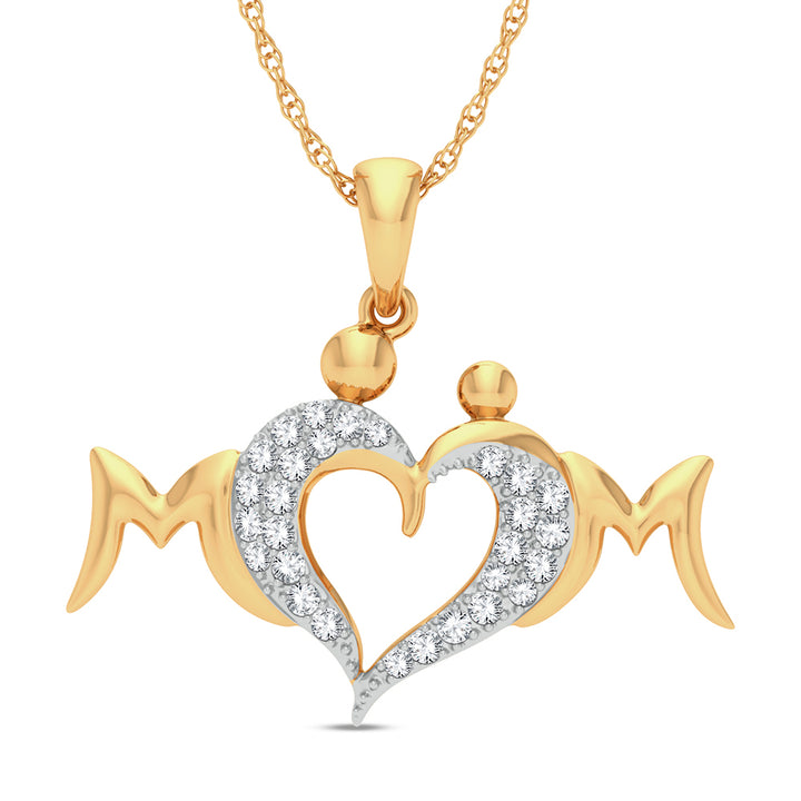 10k Yellow Gold Lab Diamond Womens Pendant Charm