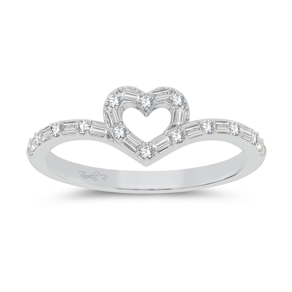 Chic 10k White Gold 0.17ct Lab Diamond Fashion Ring