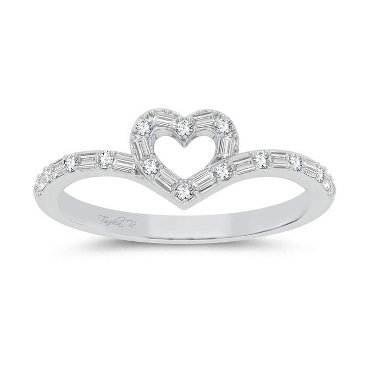 Chic 10k White Gold 0.17ct Lab Diamond Fashion Ring