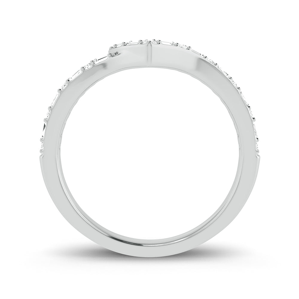 Chic 10k White Gold 0.17ct Lab Diamond Fashion Ring
