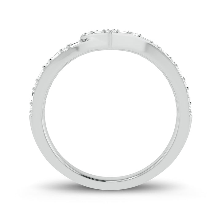 Chic 10k White Gold 0.17ct Lab Diamond Fashion Ring