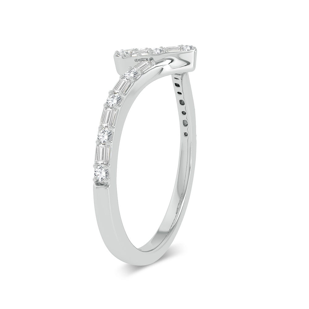 Chic 10k White Gold 0.17ct Lab Diamond Fashion Ring