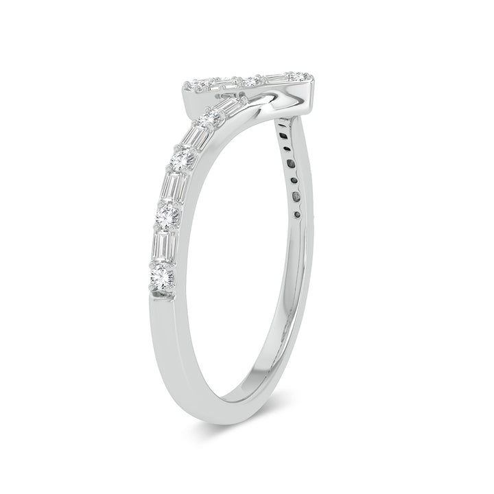 Chic 10k White Gold 0.17ct Lab Diamond Fashion Ring