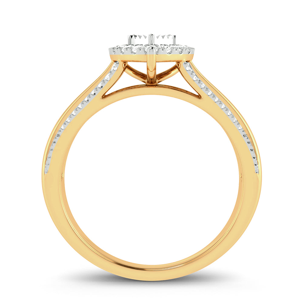 Chic 10k Yellow Gold Lab Diamond Fashion Ring for Women