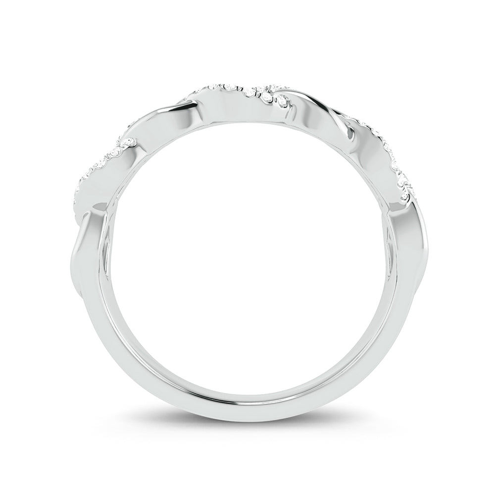 Chic 10k White Gold Lab Diamond Fashion Ring for Her