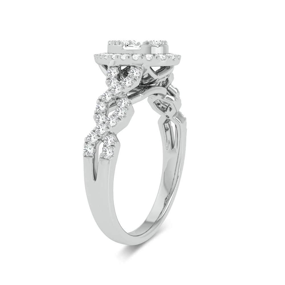 Valentines 14k White Gold 0.50ct Lab Diamond Fashion Ring