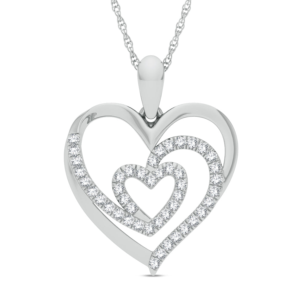 Chic 14k White Gold Lab Diamond Pendant for Women