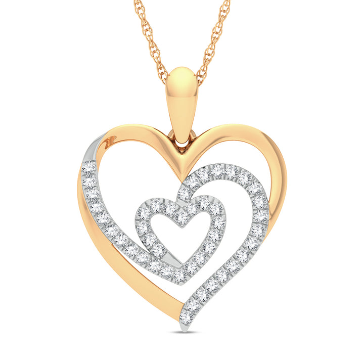 Chic 14k Yellow Gold 0.13ct Lab Diamond Womens Pendant