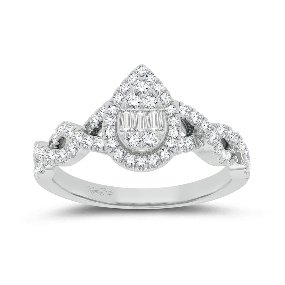 Valentines 14k White Gold 0.50ct Lab Diamond Fashion Ring