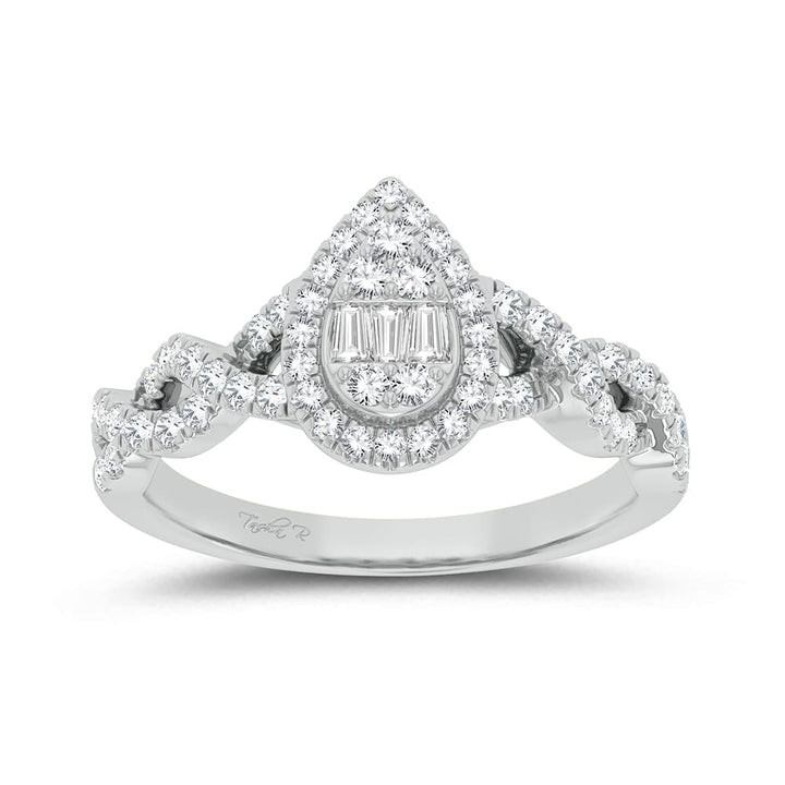 Valentines 14k White Gold 0.50ct Lab Diamond Fashion Ring