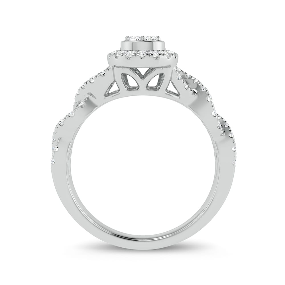 Valentines 14k White Gold 0.50ct Lab Diamond Fashion Ring