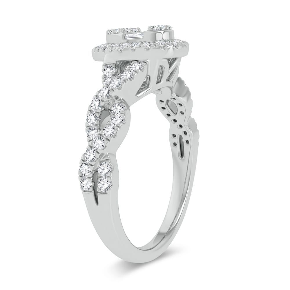 Valentines 14k White Gold 0.50ct Lab Diamond Fashion Ring