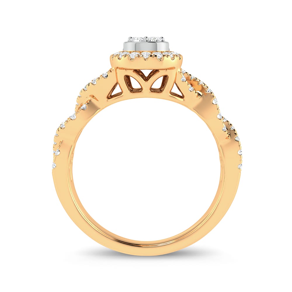 Valentines 14k Yellow Gold 0.50ct Lab Diamond Fashion Ring