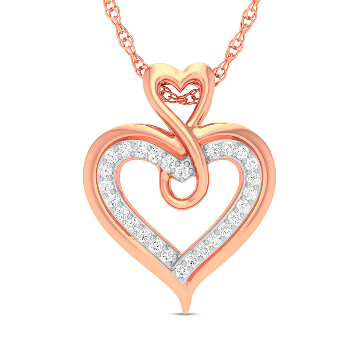 Delicate 10k Rose Gold 0.13ct Lab Diamond Pendant for Her