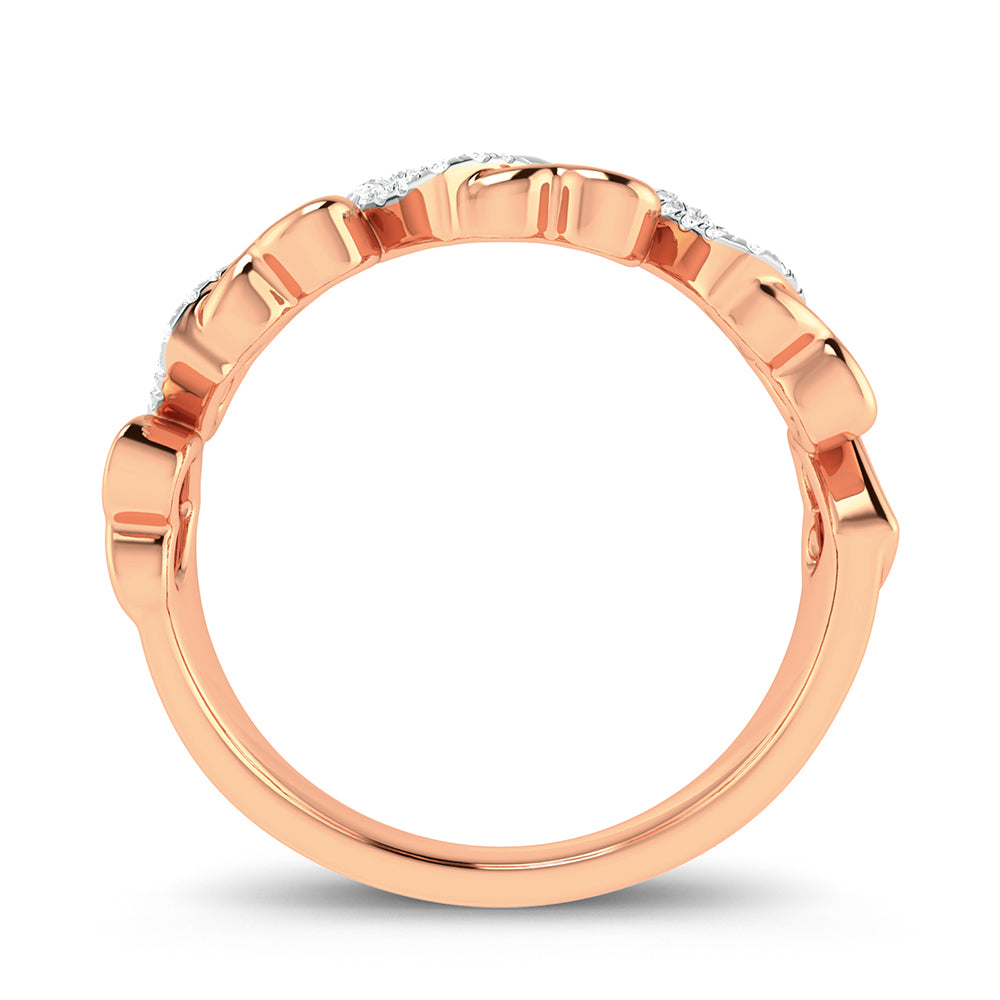 Chic 10k Rose Gold 0.10ct Lab Diamond Womens Fashion Ring