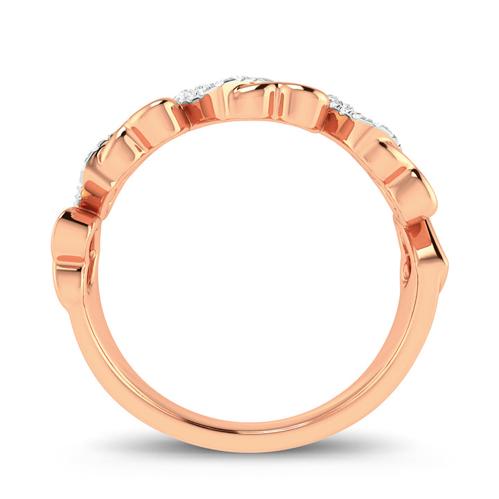 Chic 10k Rose Gold 0.10ct Lab Diamond Womens Fashion Ring
